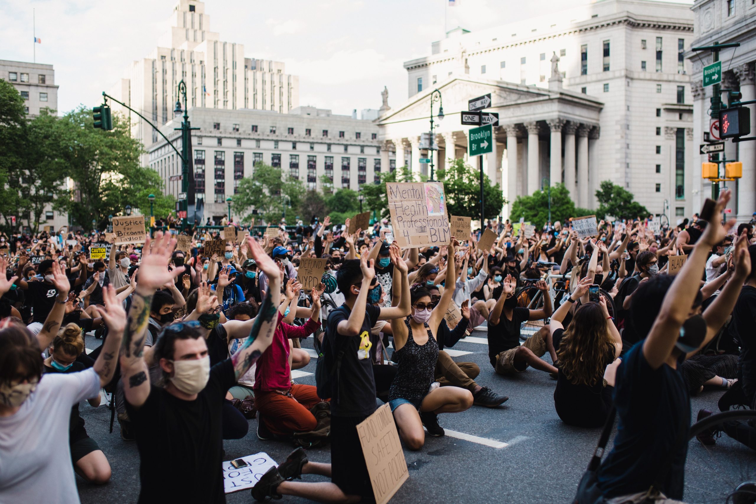 Black Lives Matter protest on the street in New York City