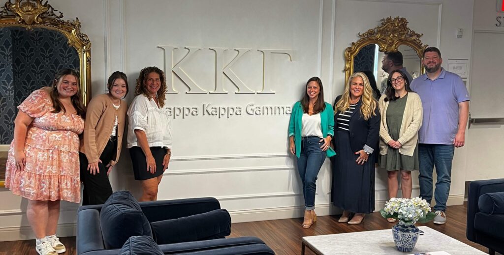 Dr. Thea Zunick, Director of Community Giving at JED, and Adee Shepen, JED’s Chief Growth Officer, meet with members of Kappa Kappa Gamma's educational, executive, finance, and philanthropy teams at their headquarters in Dublin, Ohio.