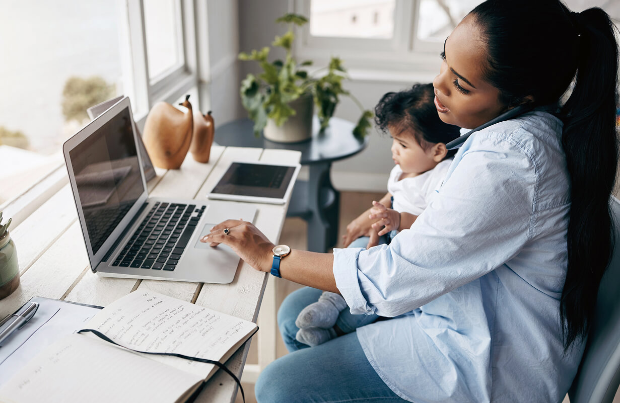 Parent and child at computer