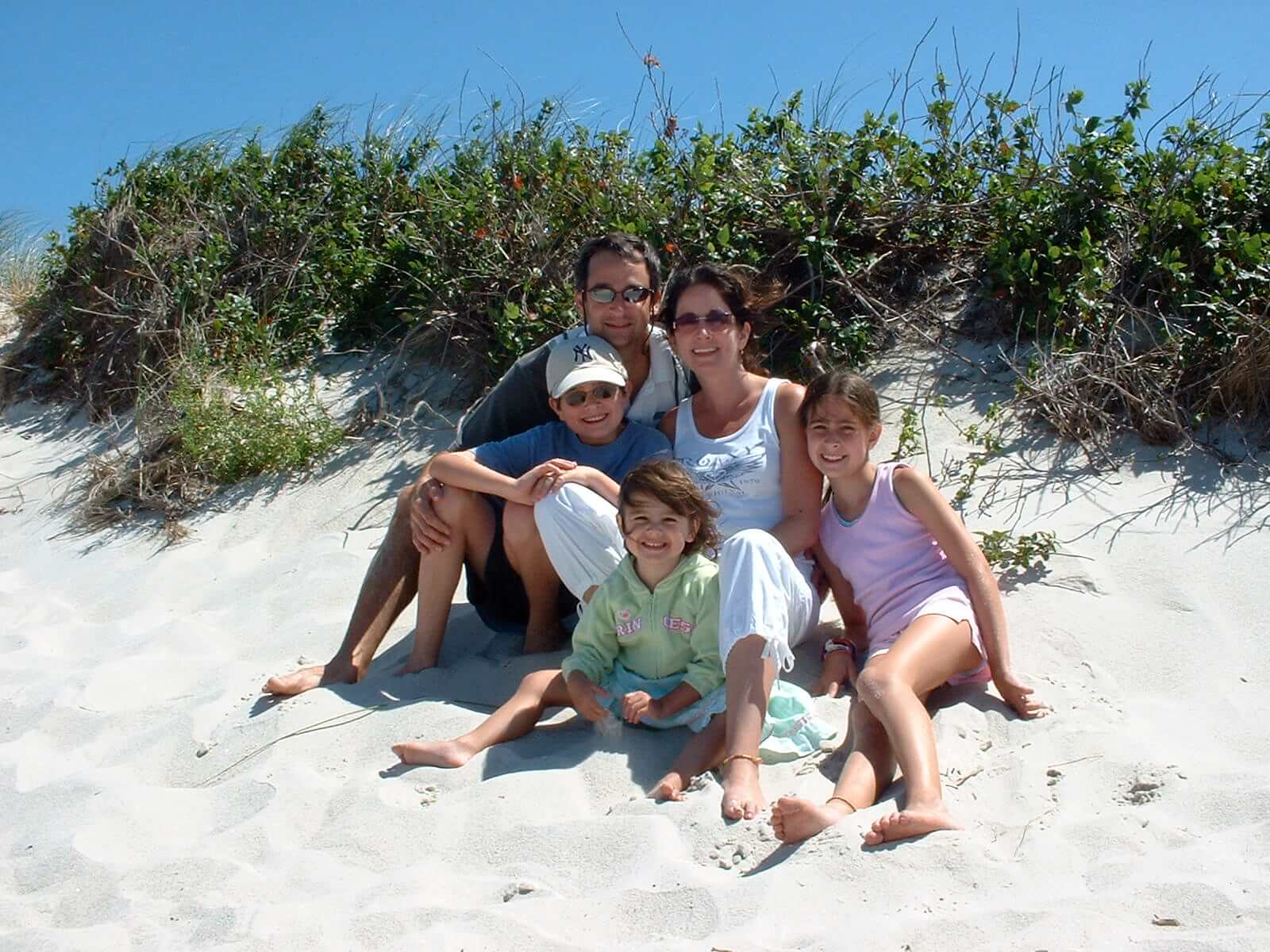 The Bernstein family on the beach