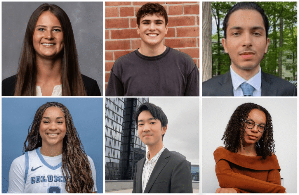 Clockwise from top left: Yousif Al Kinani, Audrey Brcka, Blake Hurst, Alicia Mitchell, Carter Nguyen, Hanae Noirbent.