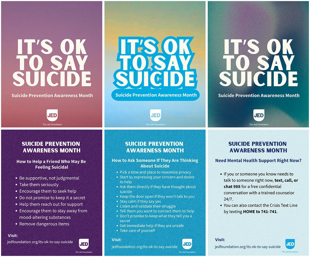 It’s OK to Say Suicide shareable social graphics
